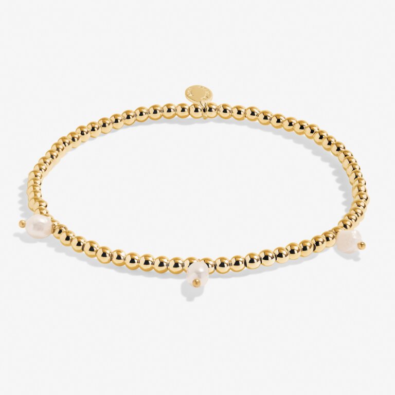 Joma Three Pearl Anklet In Gold Plating
