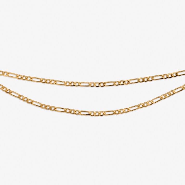 Joma Double Figaro Anklet In Gold Plating