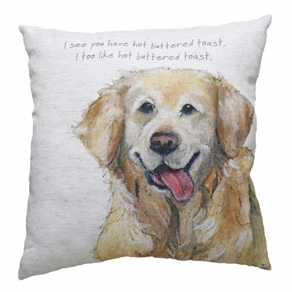Cushion - Golden Retriever Hot Buttered Toast