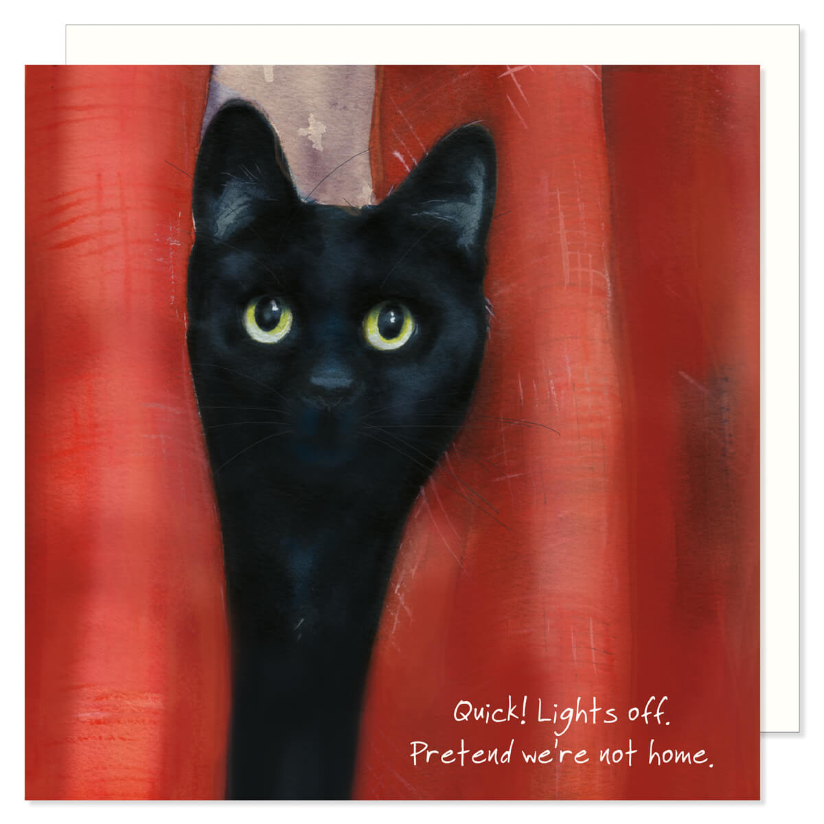 Card - Funny Black Cat Lights Off by Little Dog Laughed