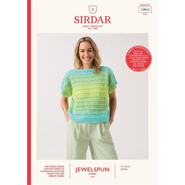 Pattern - To A Tee Knitted Top in Jewelspun Ombre Aran 10843
