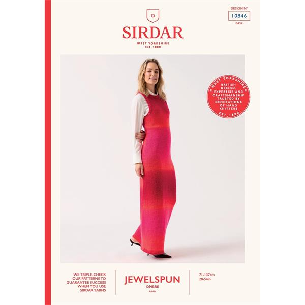 Pattern - Sleek Sleeveless Maxi in Jewelspun Ombre Aran 10846