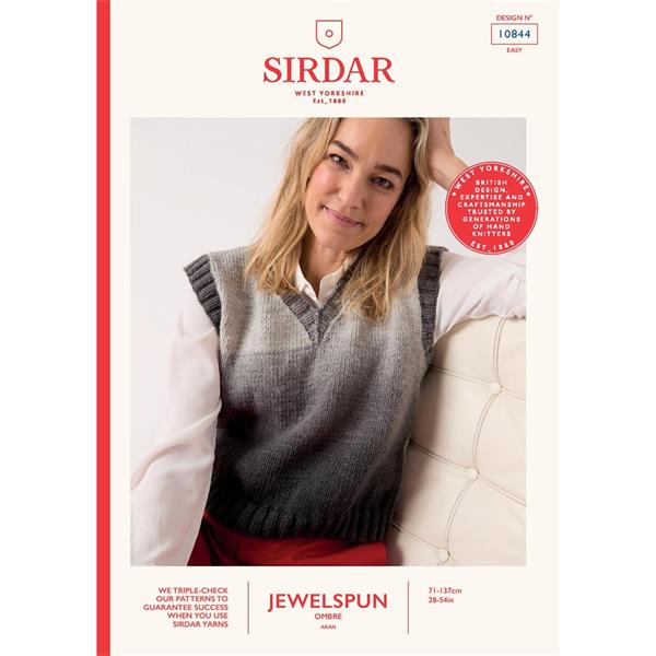Pattern - Vest in Show Pullover in Jewelspun Ombre Aran 10844