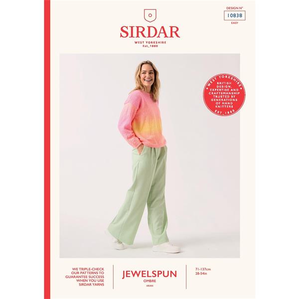 Pattern - Sleeve Appeal Sweater in Jewelspun Ombre Aran 10838