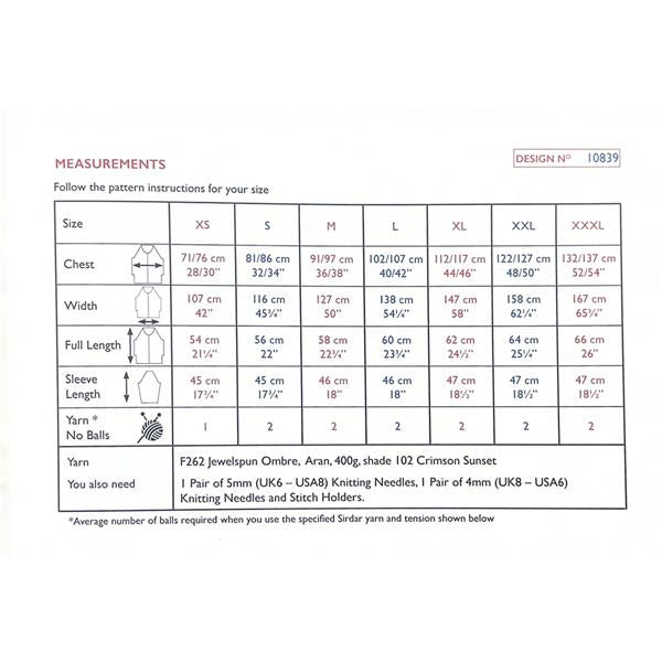 Pattern - Event Edge Cardigan in Jewelspun Ombre Aran 10839