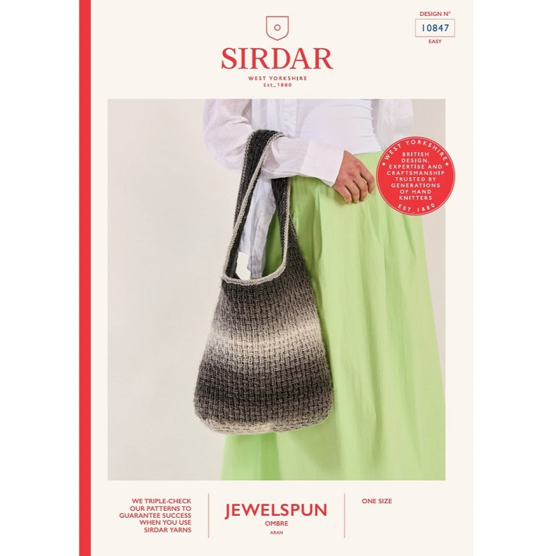 Pattern - Sirdar Jewelspun Ombre Aran Slouch Bag 10847