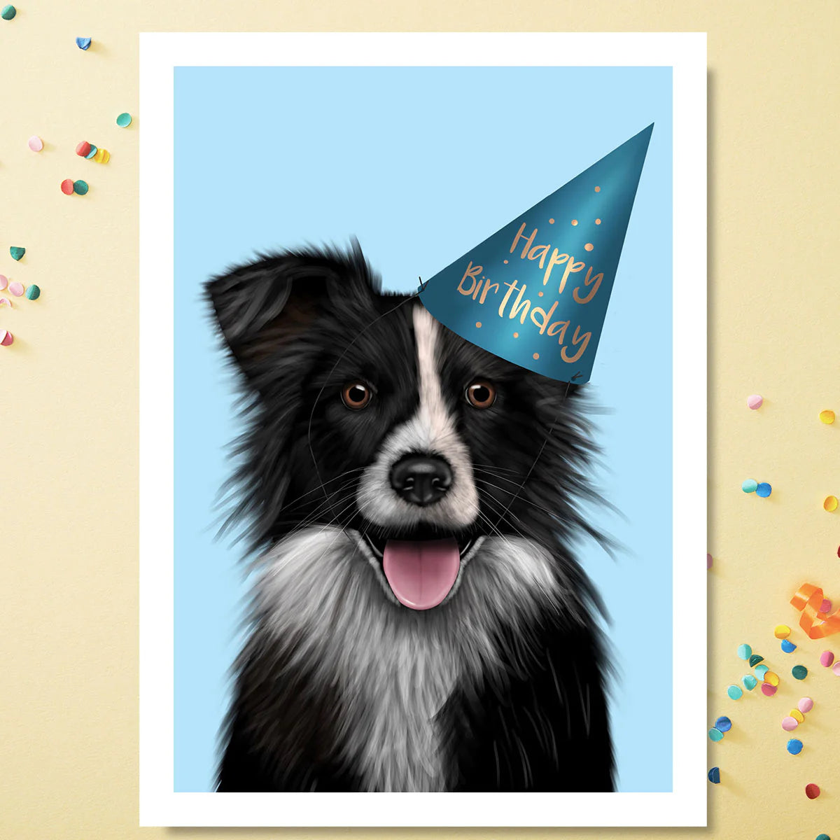 Border Collie Birthday Card