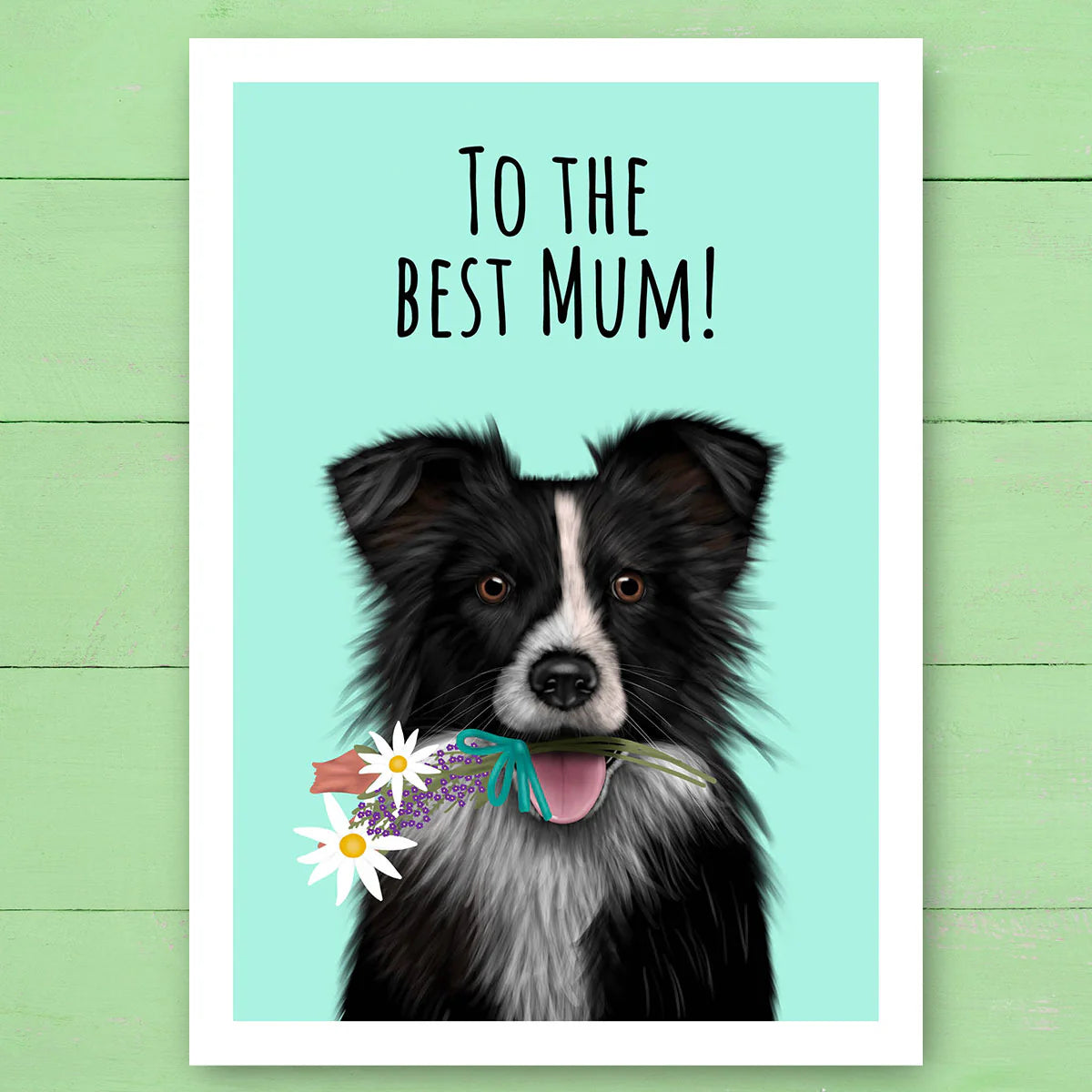 Border Collie Best Mum Card