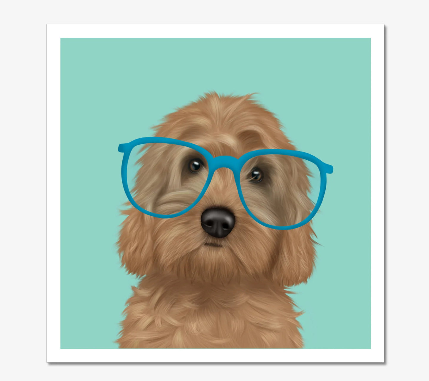 Cockapoo in Glasses Art Print