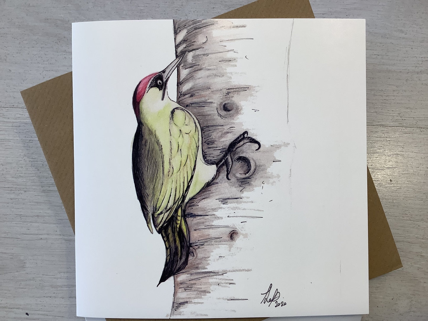 Green Woodpecker Card