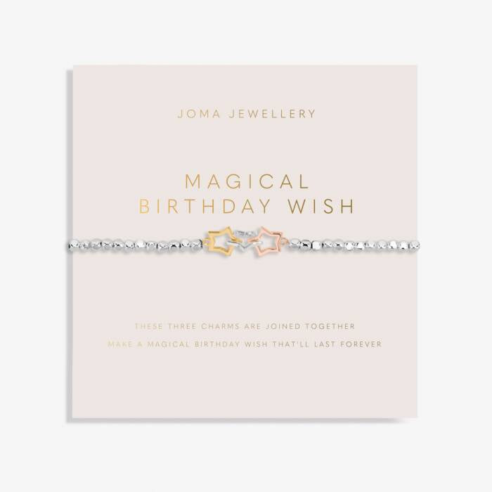 Forever Yours 'Magical Birthday Wish' Trio Bracelet In Silver, Gold And Rose Gold Plating