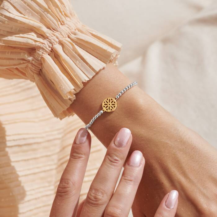 A Little 'Peace' Bracelet In Silver And Gold Plating