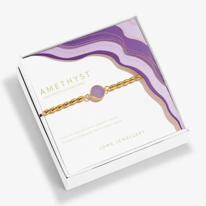 Serenity Stones | Amethyst Bracelet | Gold Plated | Joma Jewellery