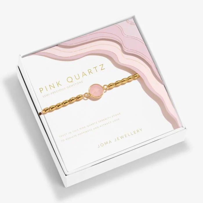 Serenity Stones | Pink Quartz Bracelet | Gold Plated | Joma Jewellery