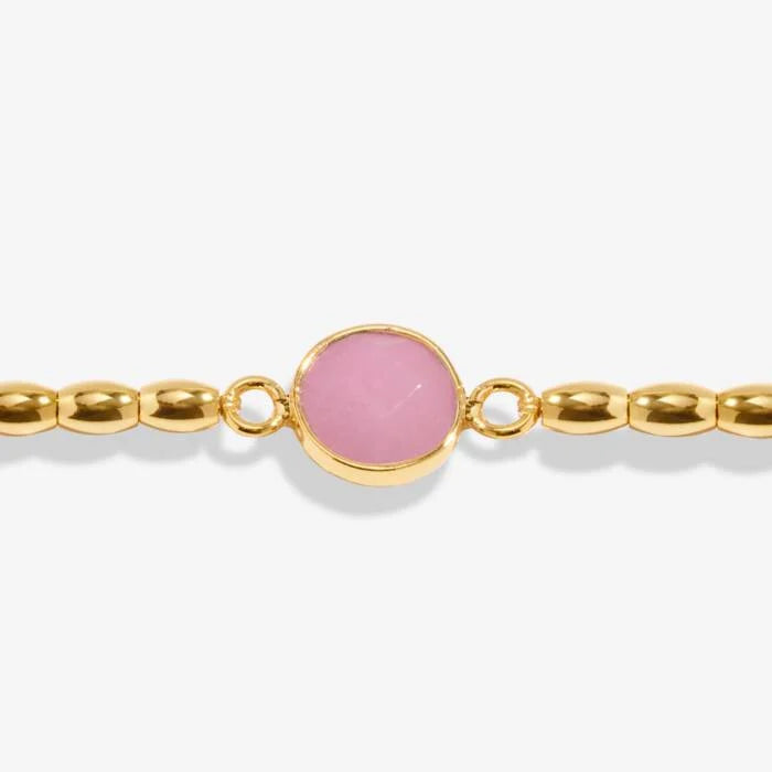 Serenity Stones | Pink Jade Bracelet | Gold Plated | Joma Jewellery