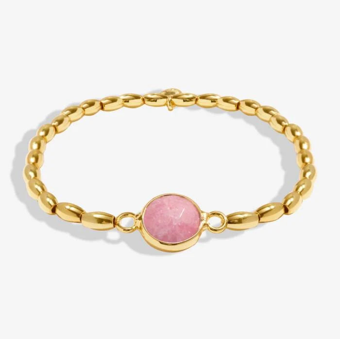 Serenity Stones | Watermelon Quartz Bracelet | Gold Plated | Joma Jewellery