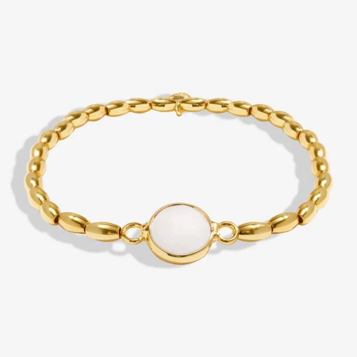 Serenity Stones | White Jade Bracelet | Gold Plated | Joma Jewellery