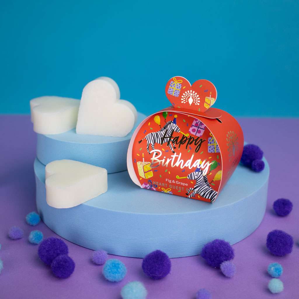 Occasions Fig and Grape Happy Birthday Heart Guest Soaps