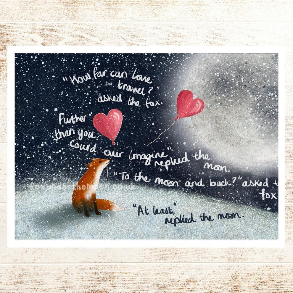 'To The Moon and Back' Art Print By Fox Under The Moon