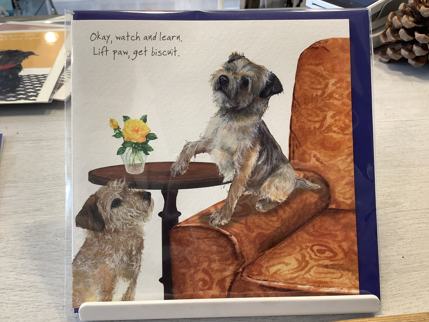 Card - Terriers Paws Up Biscuit by The Little Dog Laughed