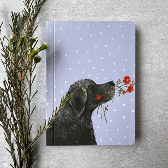 Labrador & Flowers Soft Backed Blank Notebook