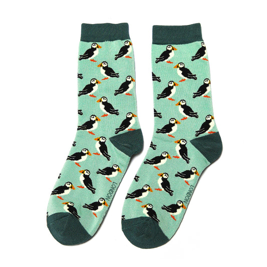 Miss Sparrow Puffin Socks Mint