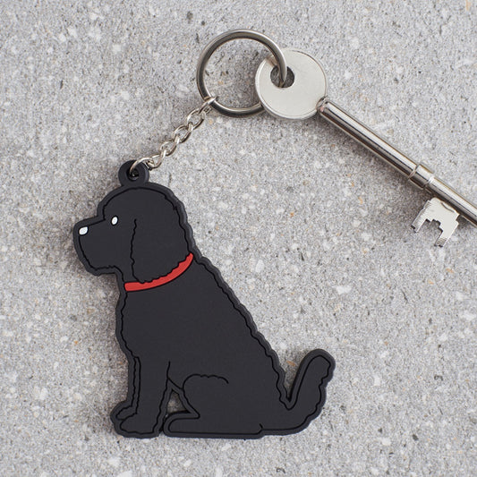 Black cockapoo/labradoodle keyring