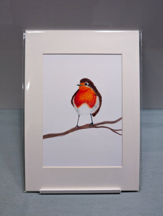 Mounted Little Robin Print