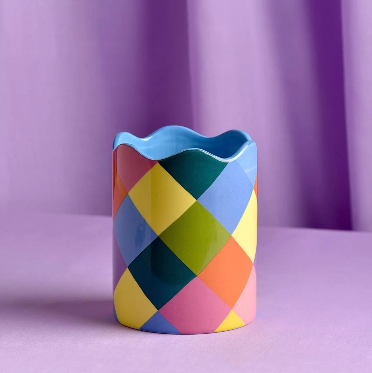 Raspberry Blossom Multicoloured Plant Pot