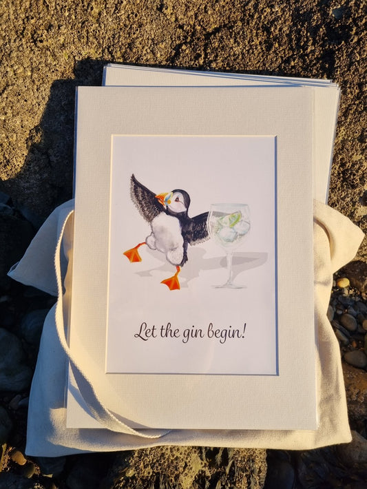 Mounted Let the Gin Begin Print