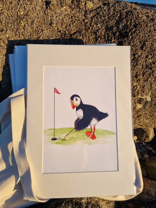 Mounted Puttin' Puffin Print