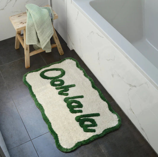 Ooh La La Slogan Scallop Bath Mat
