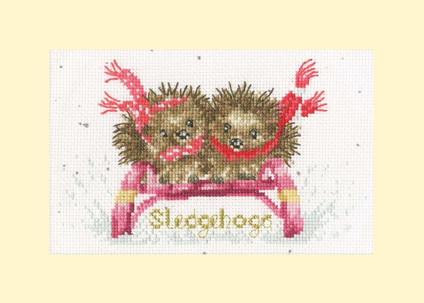 Hannah Dale Christmas Card - Sledgehogs