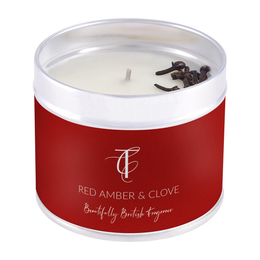 SEASONAL PASTELS - RED AMBER & CLOVE TIN CANDLE