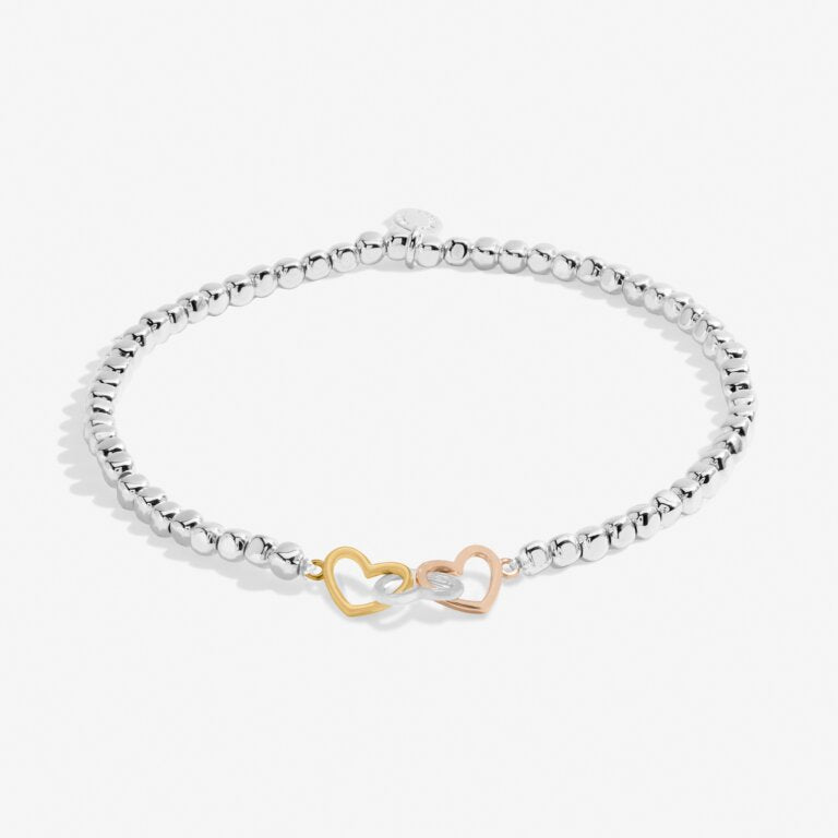 Forever Yours 'Mum Forever Loved' Trio Bracelet In Silver, Gold And Rose Gold Plating