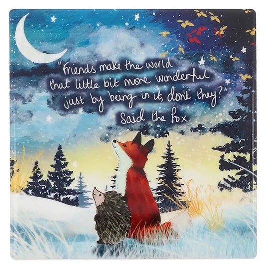 Fox Under The Moon Ceramic Coaster in Gift Box - Wonderful Friend