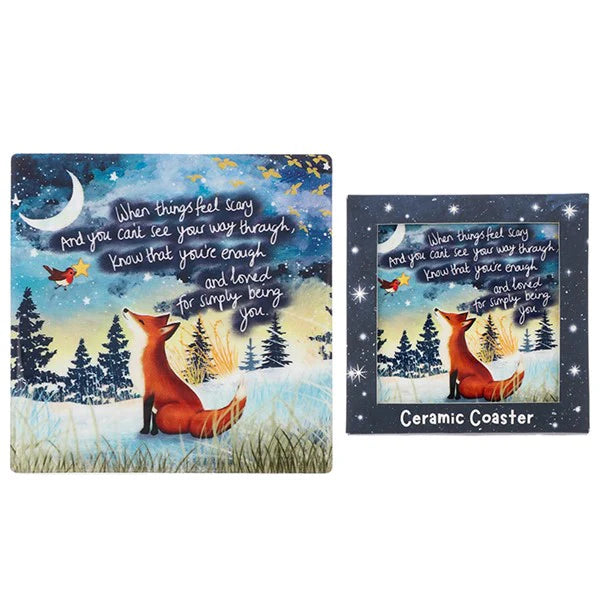 Fox Under The Moon Ceramic Coaster in Gift Box - Simply You