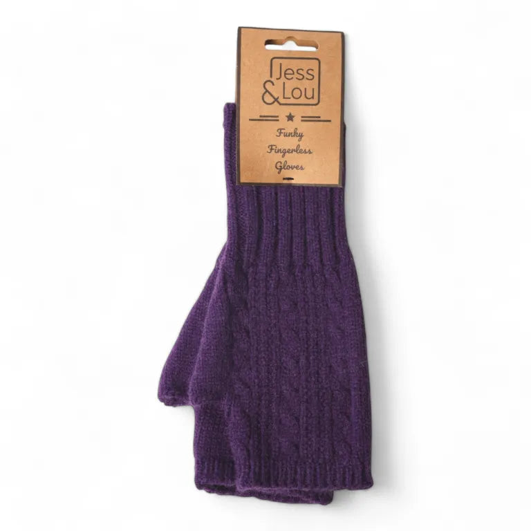 Jess & Lou Fingerless Gloves Cosy Cable Knit