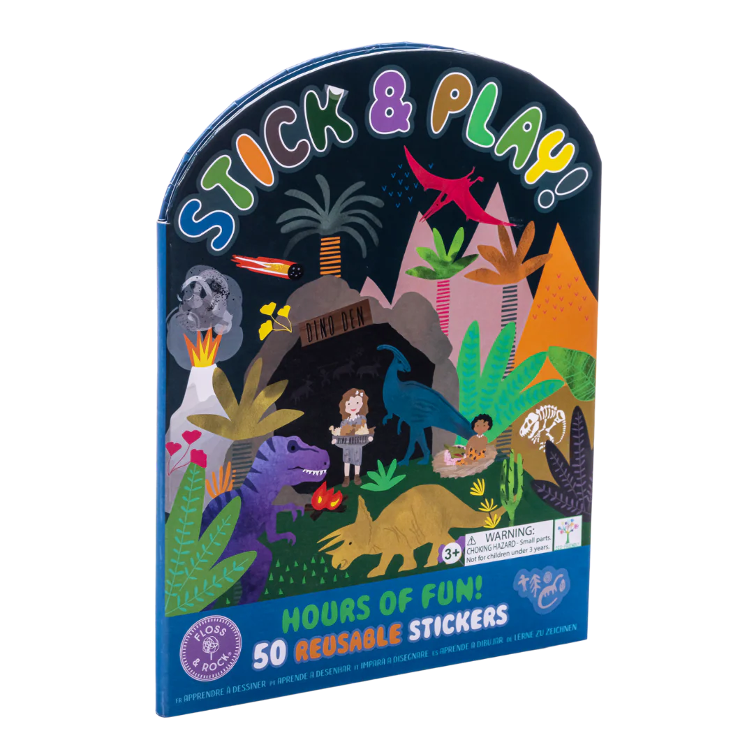 Stick N Play - Dino Reusable Stickers & Sticker Scene Book