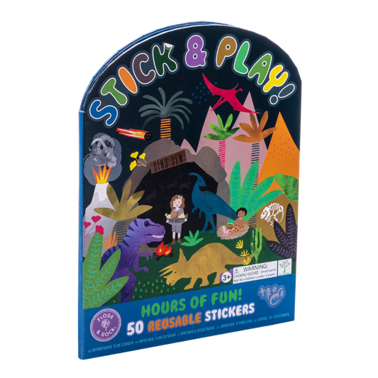 Stick N Play - Dino Reusable Stickers & Sticker Scene Book