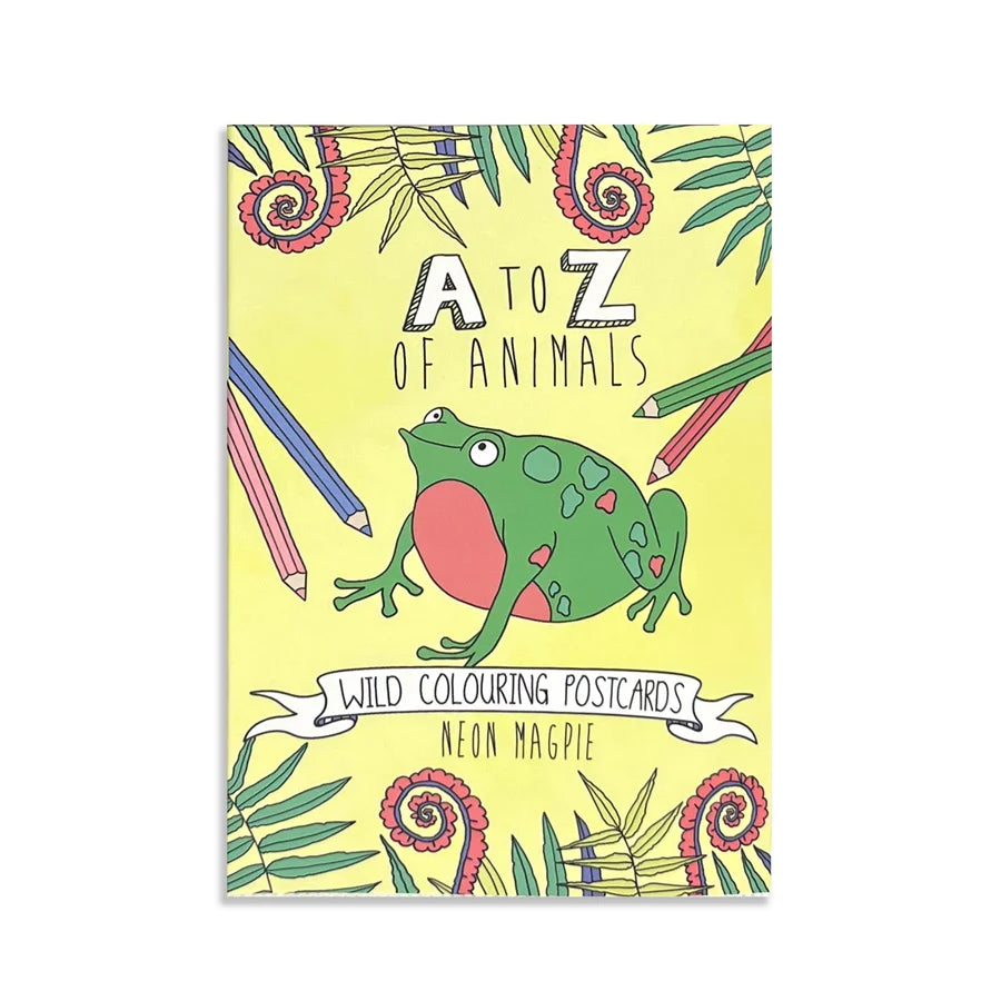 Neon Magpie Animal Colouring In Postcard Set