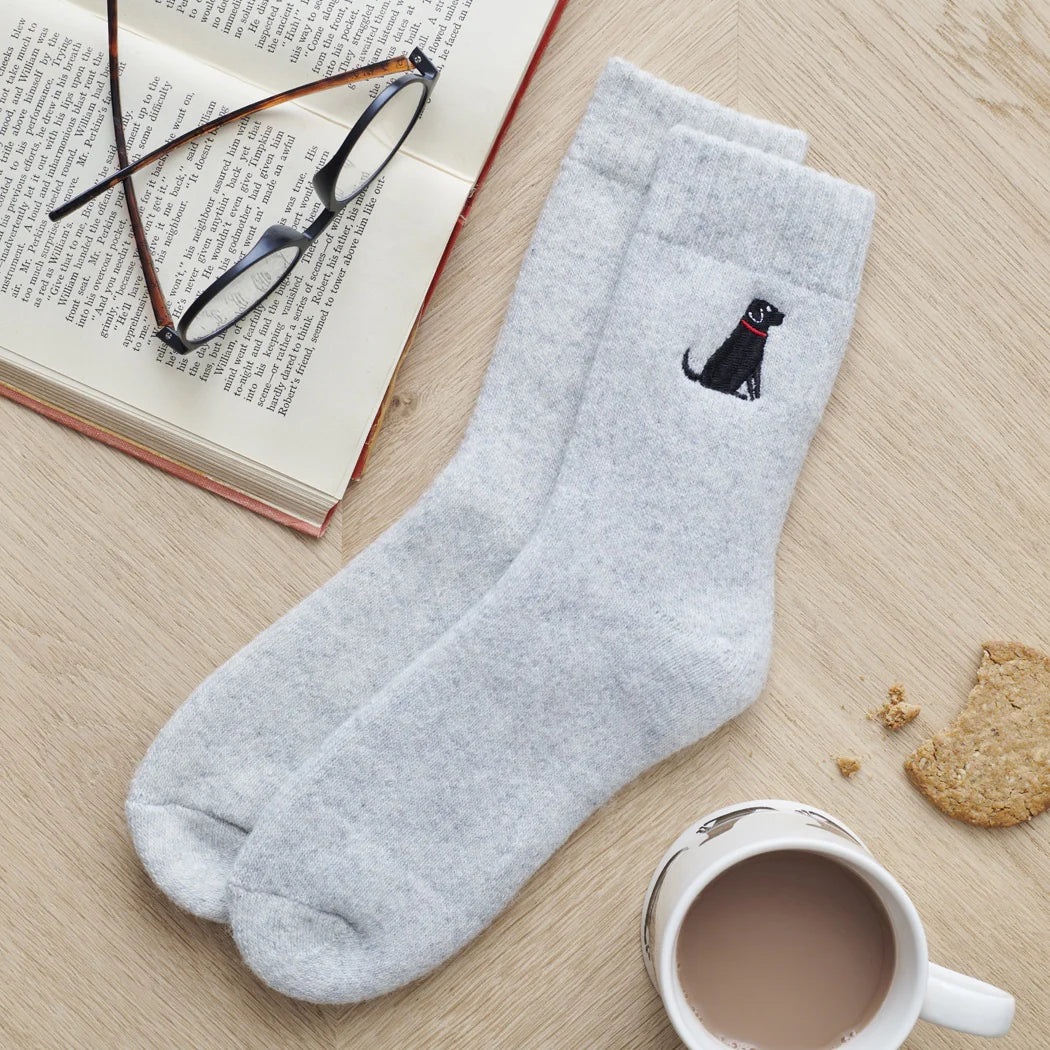 Sweet William Black Labrador Dog Walking Socks