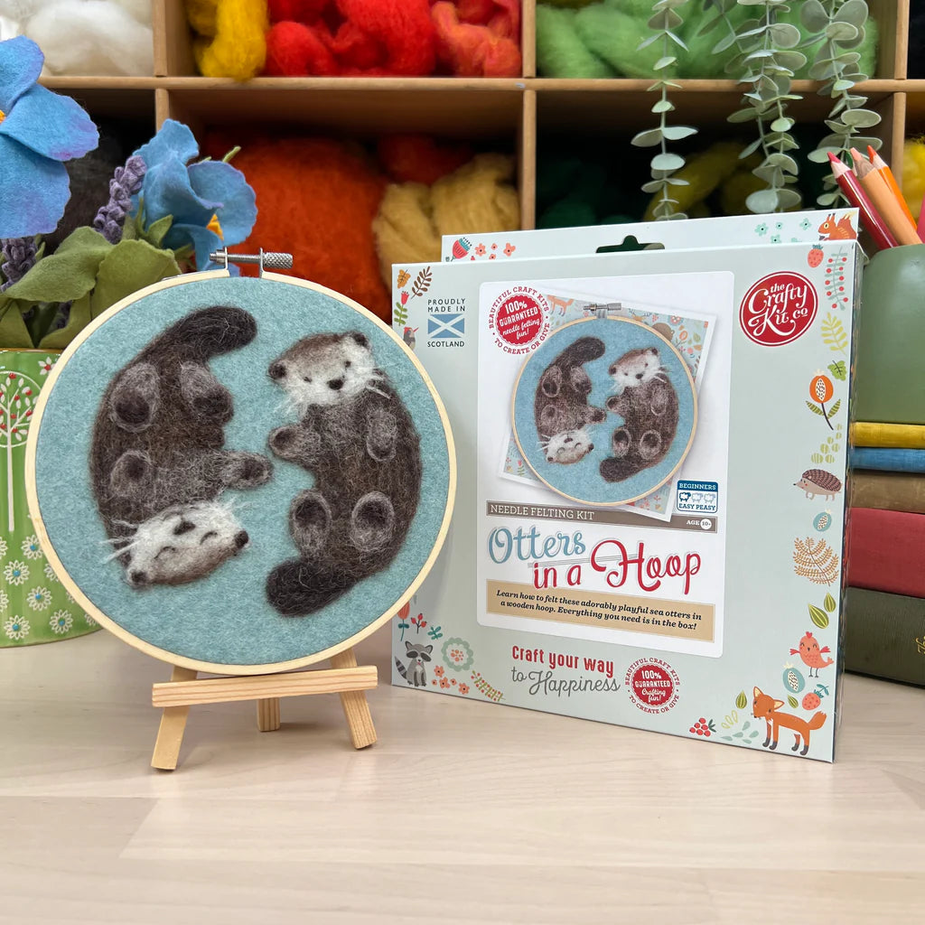 Otters in a Hoop Needle Felt Craft Kit