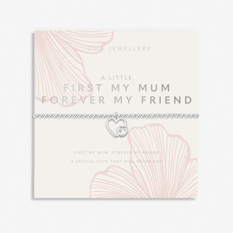 Mother's Day A Little 'First My Mum Forever My Friend' Bracelet In Silver Plating