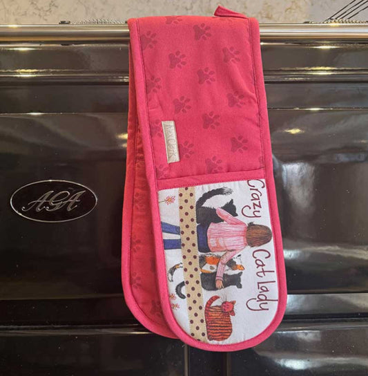 Alex Clark Crazy Cat Lady Double Oven Glove