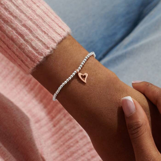 Joma Jewellery A Little 'Lucky To Have A Friend Like You' Bracelet in Silver and Rose Gold Plating