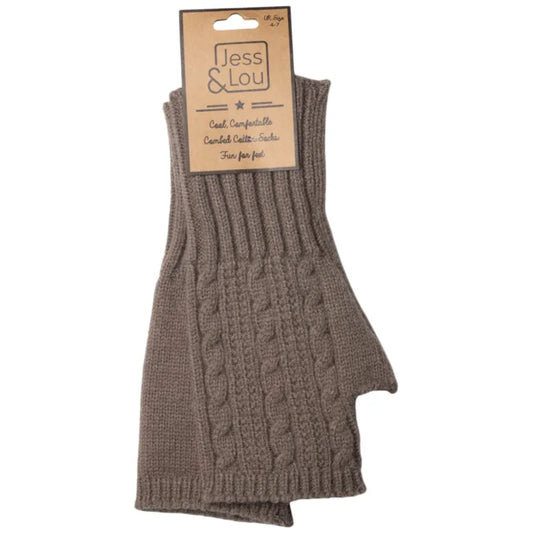 Jess & Lou Fingerless Gloves Cosy Cable Knit