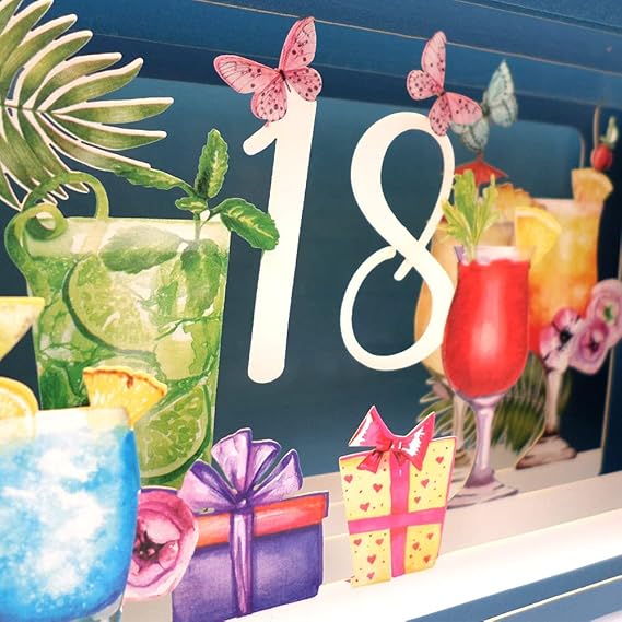 Alljoy Design Cocktail 18th Message In A Bottle Card