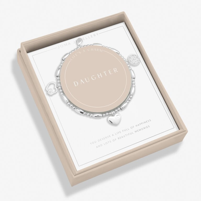 Life's A Charm 'Daughter' Bracelet In Silver Platin