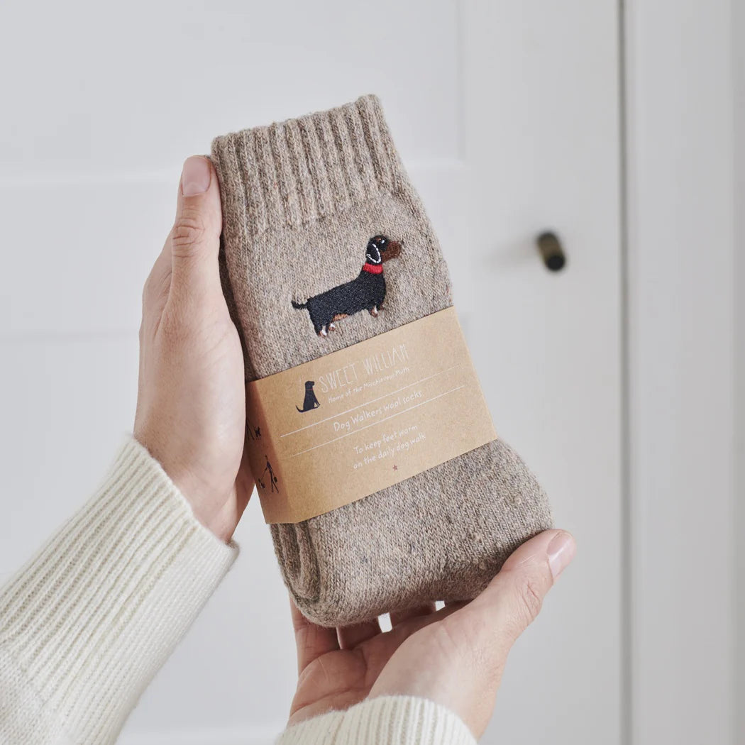 Sweet William Daschund Dog Walking Socks
